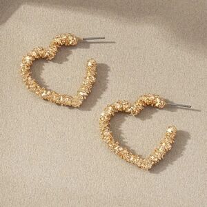 18k Gold Plated Heart Shape Hoop Earrings